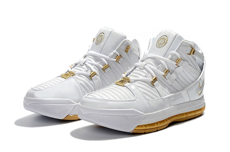 white and gold lebrons